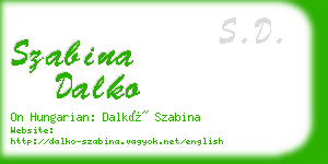 szabina dalko business card